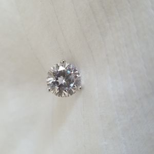 Sterling Silver CZ Stud Earring Single